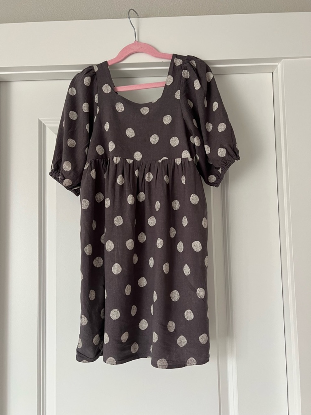Rylee + Cru Black Dress with White Polka Dots